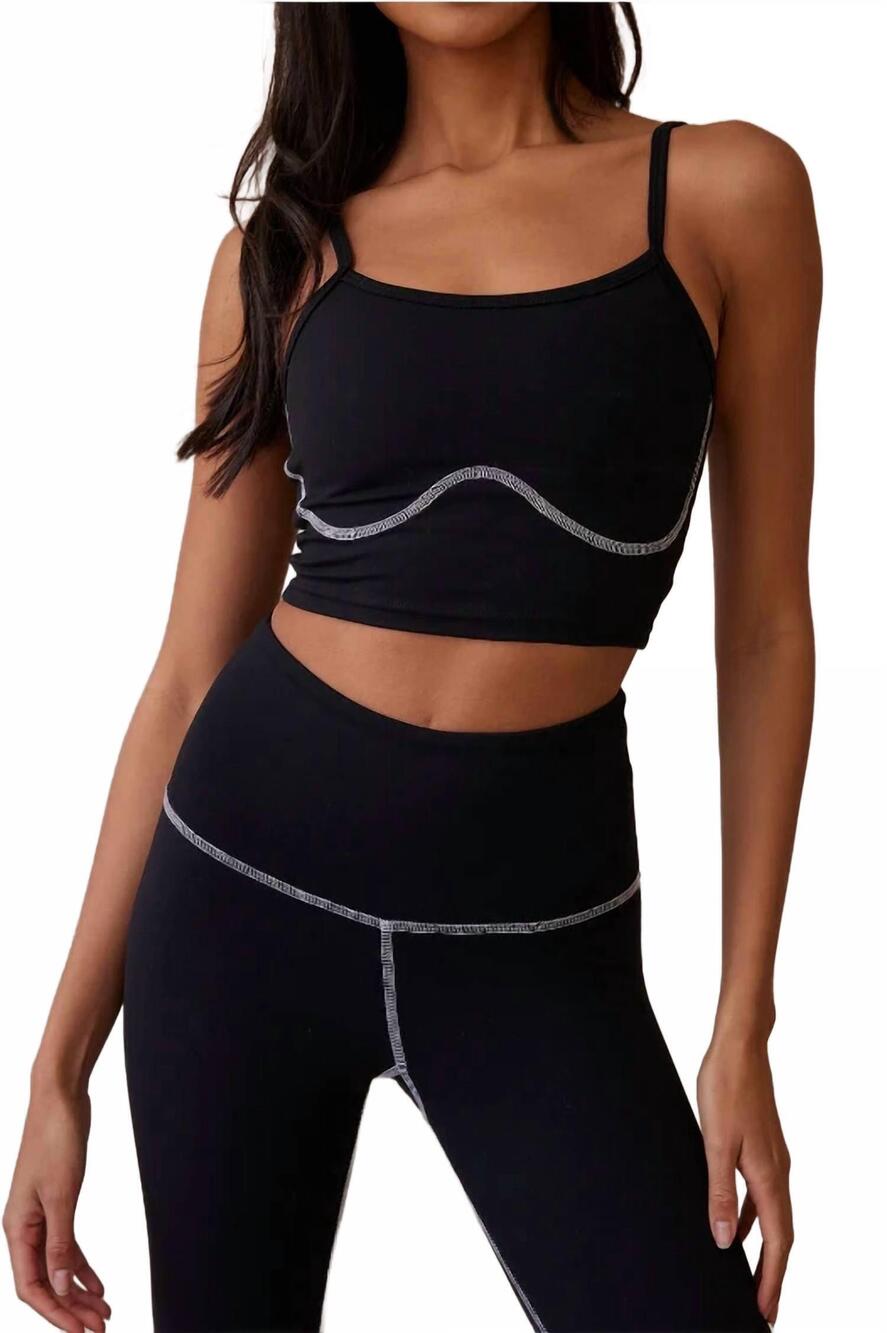 NEW STRUT THIS stitch bra top in black and white